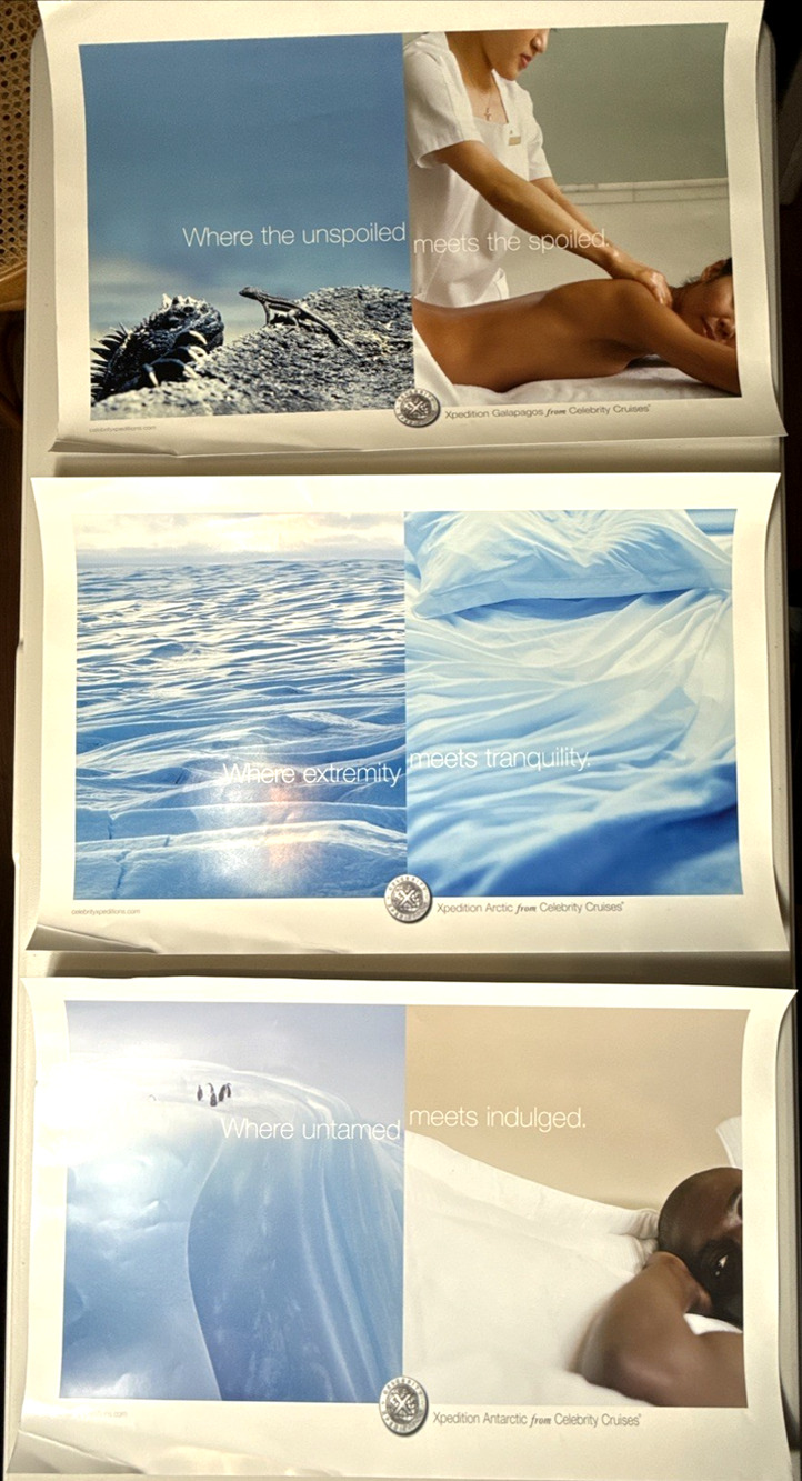Vintage Celebrity Cruises Posters Antarctic Xpedition Arctic Galapagos 22" x 18"